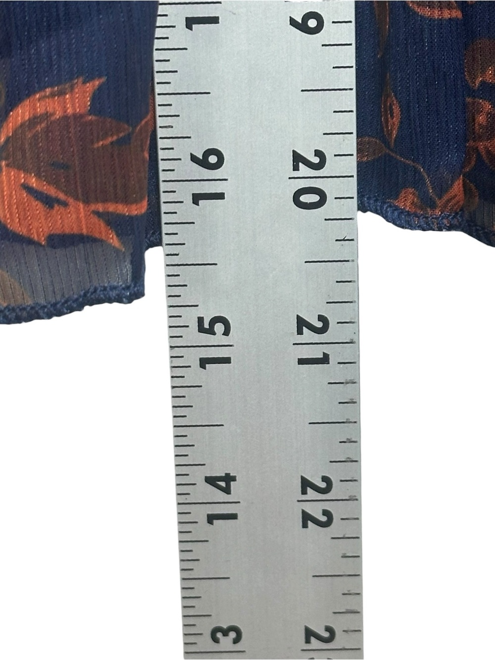 CUPSHE Navy Orange Floral Smocked Tiered Ruffle Mini Skirt XL NWT Boho - Picture 5 of 10